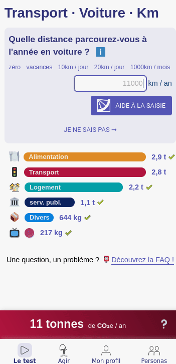 Aide à la saisie km voiture - démo